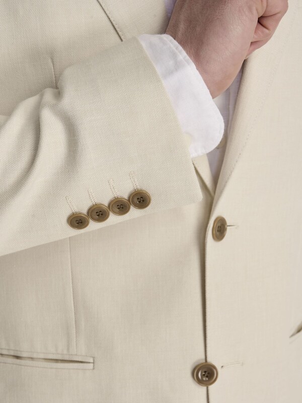 Seraphine Harry Brown Cream Giacomo Slim Fit Cotton Linen Suit Jacket