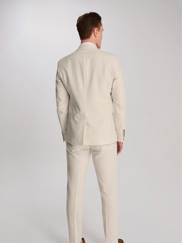 seraphine Harry Brown Cream Giacomo Slim Fit Cotton Linen Suit Jacket