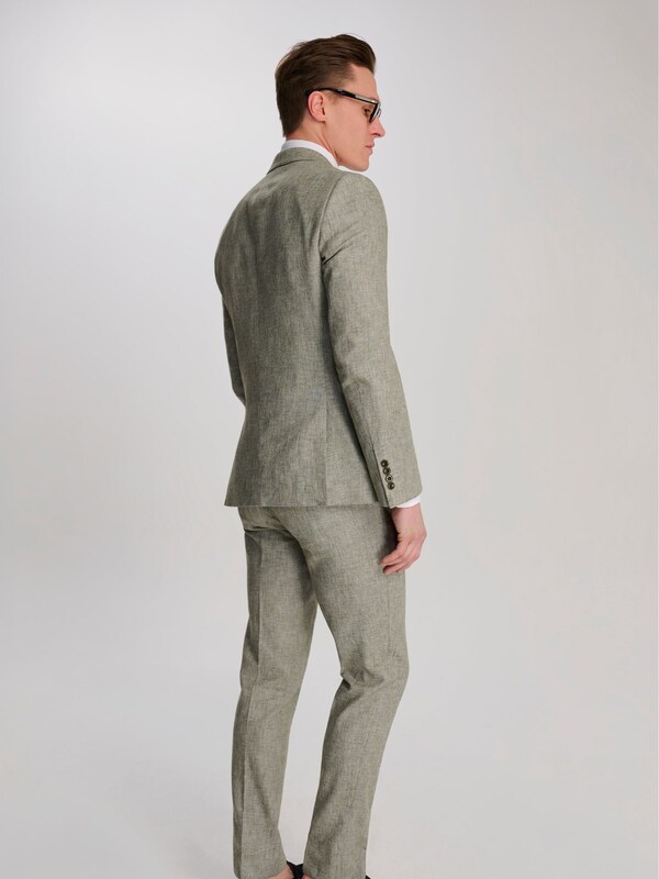 seraphine Harry Brown Green Giacomo Cotton Linen Double Breasted Suit Jacket