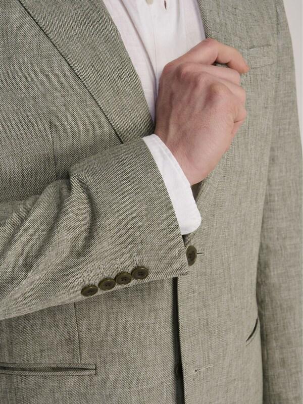 Seraphine Harry Brown Green Giacomo Slim Fit Cotton Linen Suit Jacket