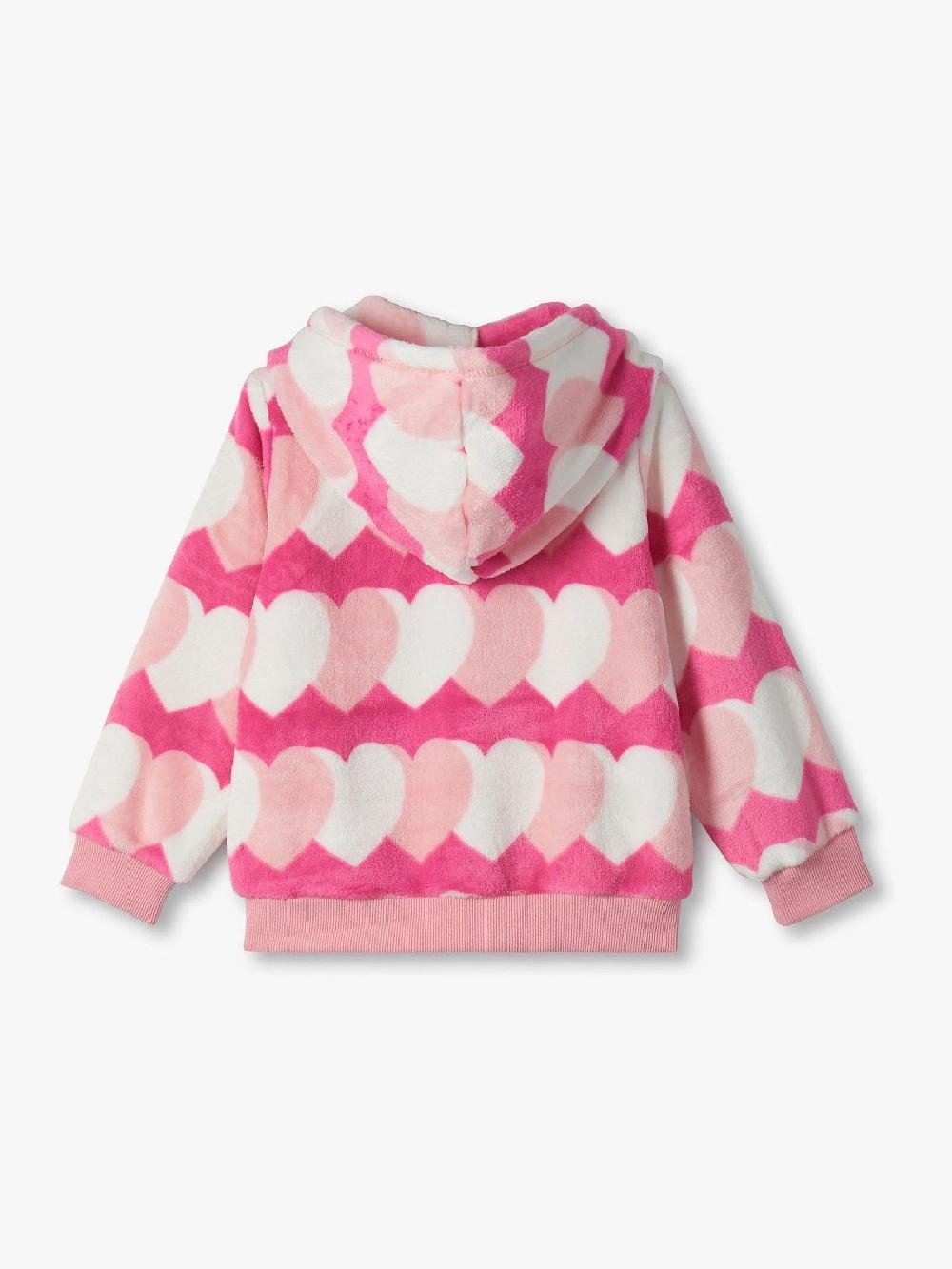 seraphine Hatley Pink Graphic Hearts Fleece Zip-Up Hoodie