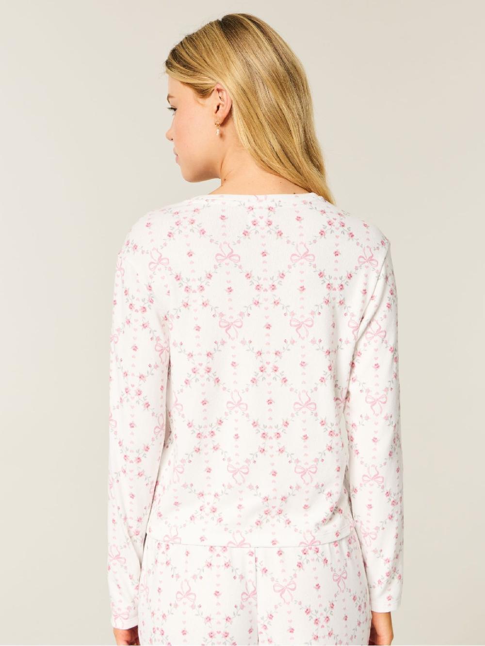 seraphine Hollister Cosy Long Sleeve White Pyjama Top