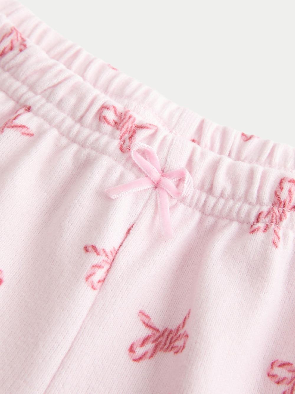 seraphine Hollister Pink Christmas Bow Cozy Long Sleeve Pyjama Set