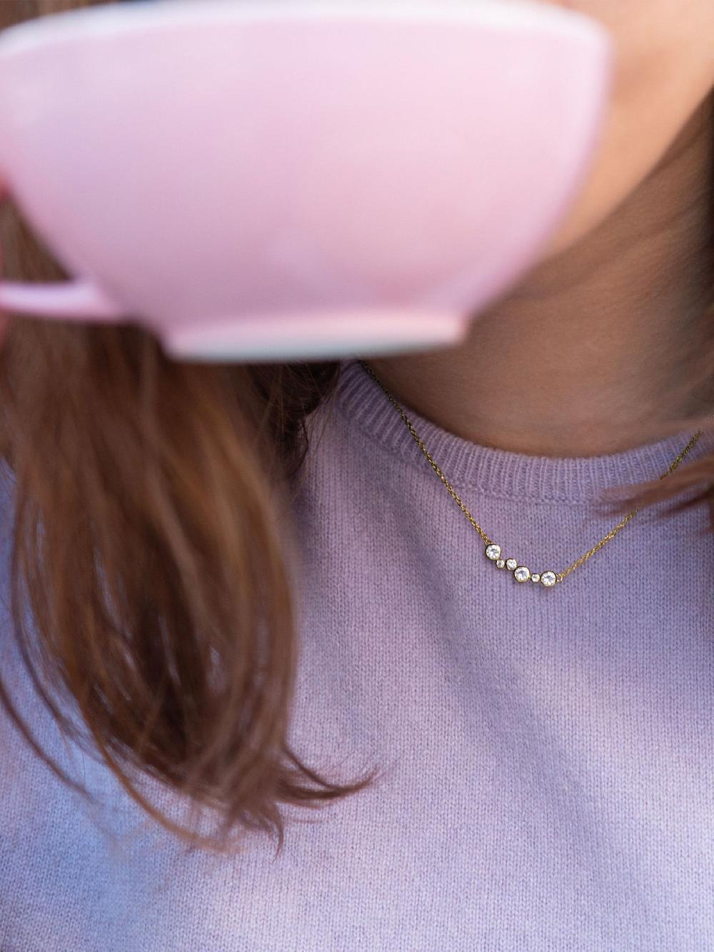 seraphine Hot Diamonds Gold Tone HD X GEM Tender Necklace