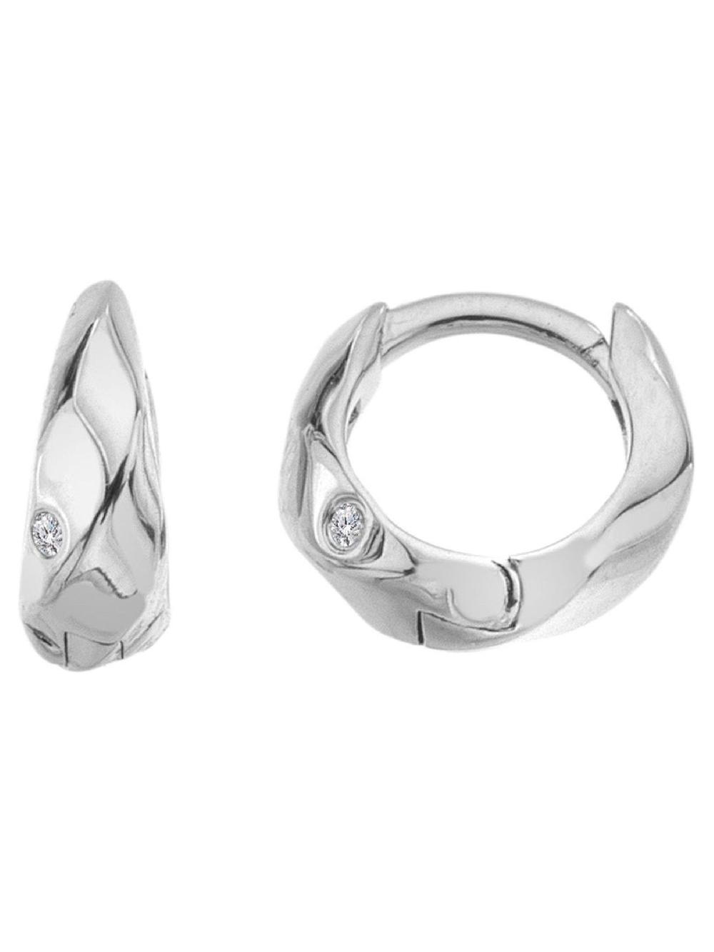 seraphine Hot Diamonds Sterling Silver Ridge Huggie Earrings