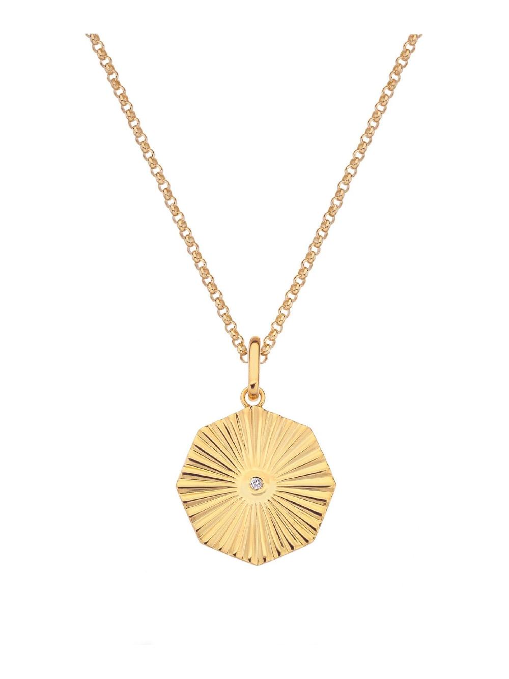 seraphine Hot Diamonds X Jac Jossa Gold Tone Hope Octagon Pendant Necklace