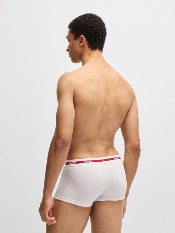 Seraphine HUGO Red Logo Waistband Stretch Cotton Trunks 3 Pack