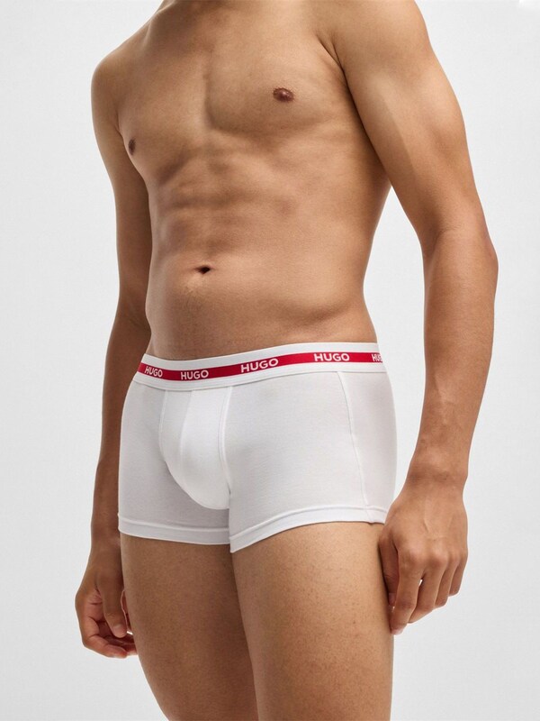 Seraphine HUGO Red Logo Waistband Stretch Cotton Trunks 3 Pack