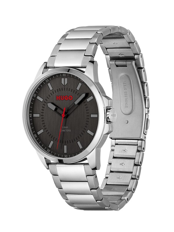 Seraphine HUGO Silver Tone FIRST Stainless Steel Bracelet Watch
