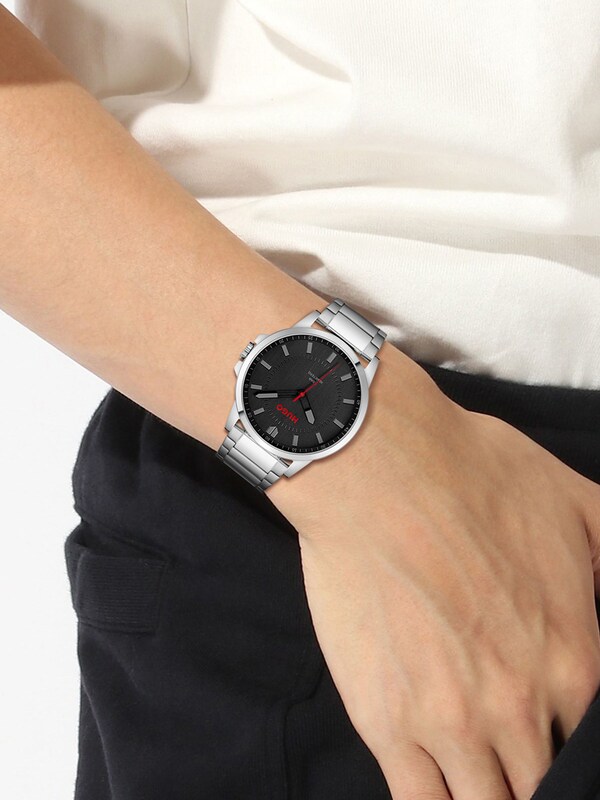 Seraphine HUGO Silver Tone FIRST Stainless Steel Bracelet Watch