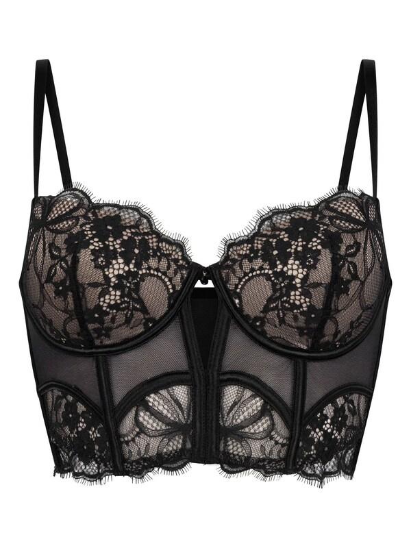 Seraphine Hunkemoller Prina Padded Underwired Longline Black Bra