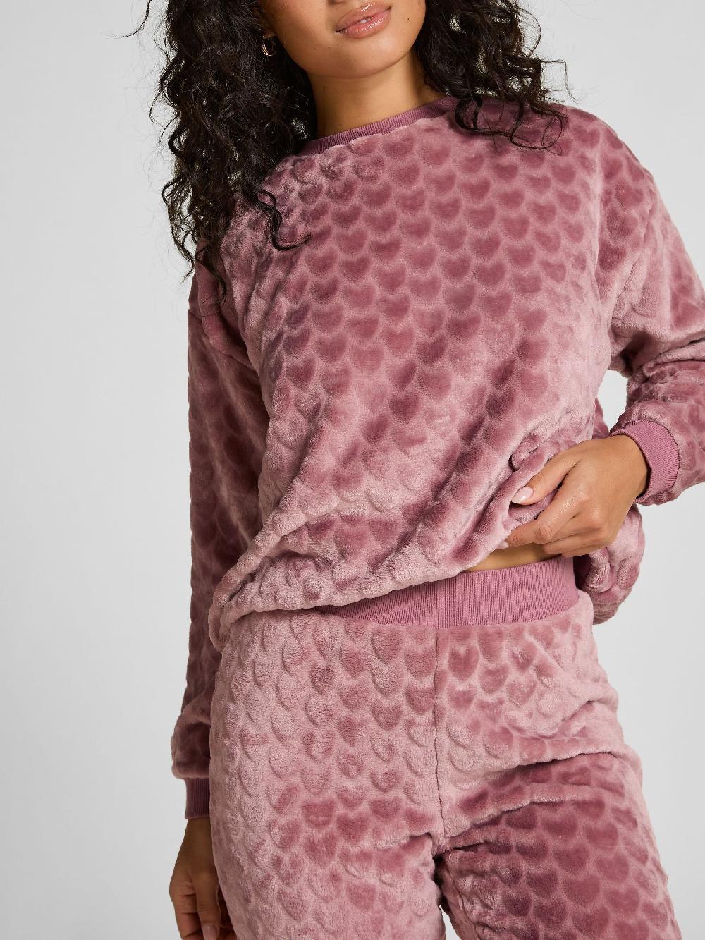 seraphine Hunkemoller Purple Fleece Heart Pyjamas Set