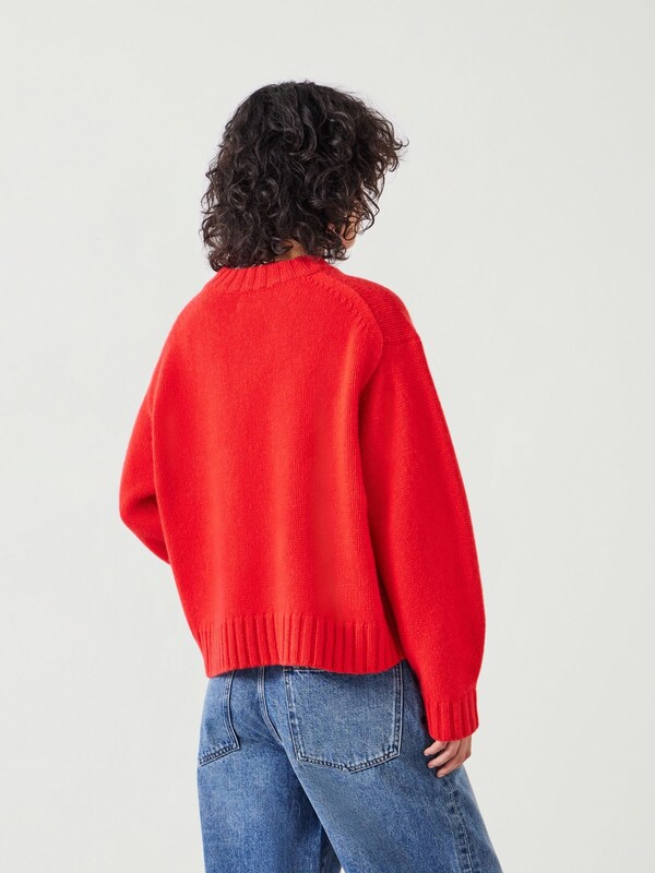 Seraphine Hush Red Cora Chunky Cashmere Crew Jumper