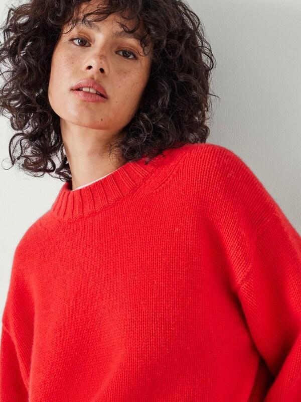 Seraphine Hush Red Cora Chunky Cashmere Crew Jumper