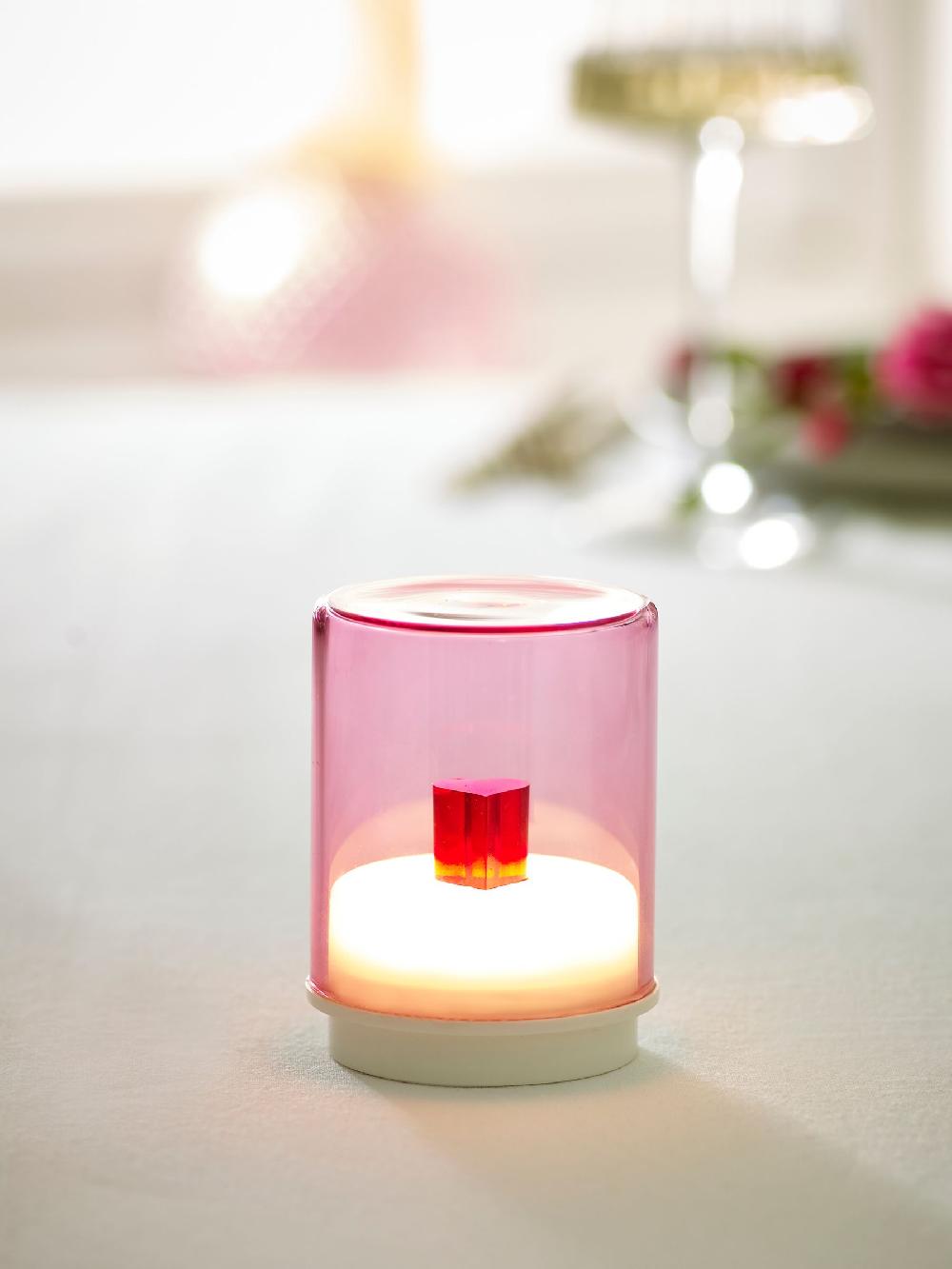 seraphine Indigo Owl Pink Small Gem Wireless Table Lamp