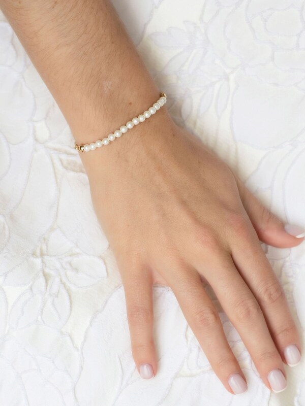Seraphine Ivory & Co Gold Carlisle And Pearl Dainty Toggle Bracelet