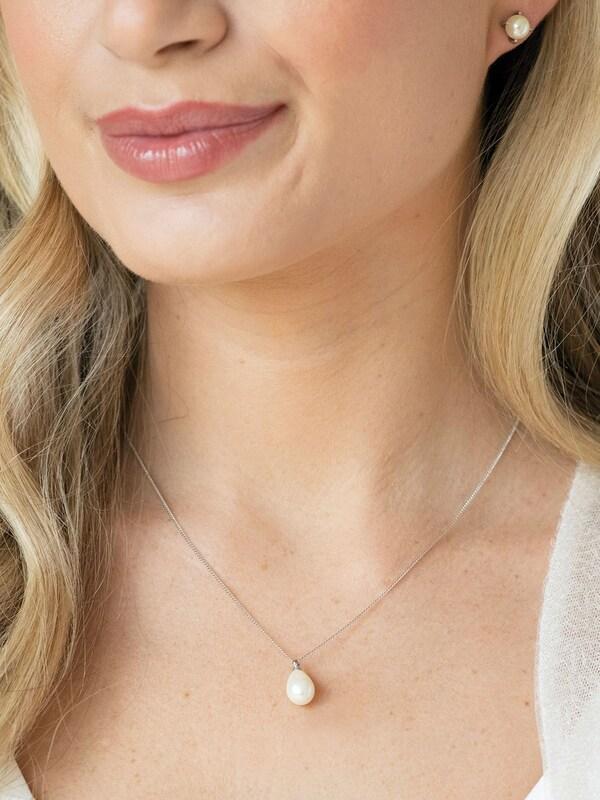 Seraphine Ivory & Co Rhodium Westbury Pearl Drop Pendant