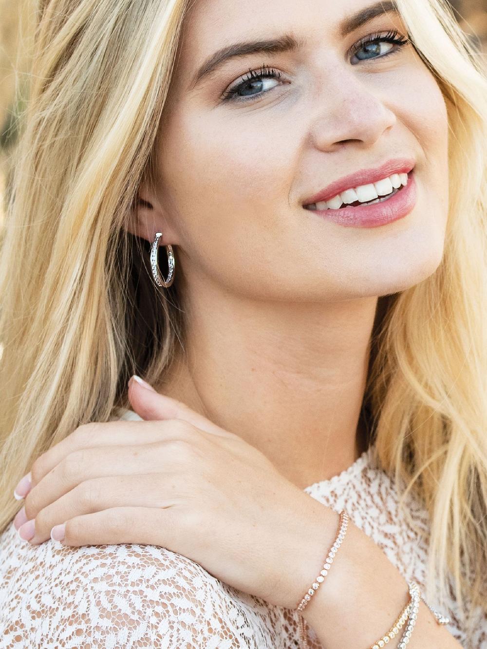 seraphine Ivory & Co Silver Copenhagen And Crystal Hoop Earrings