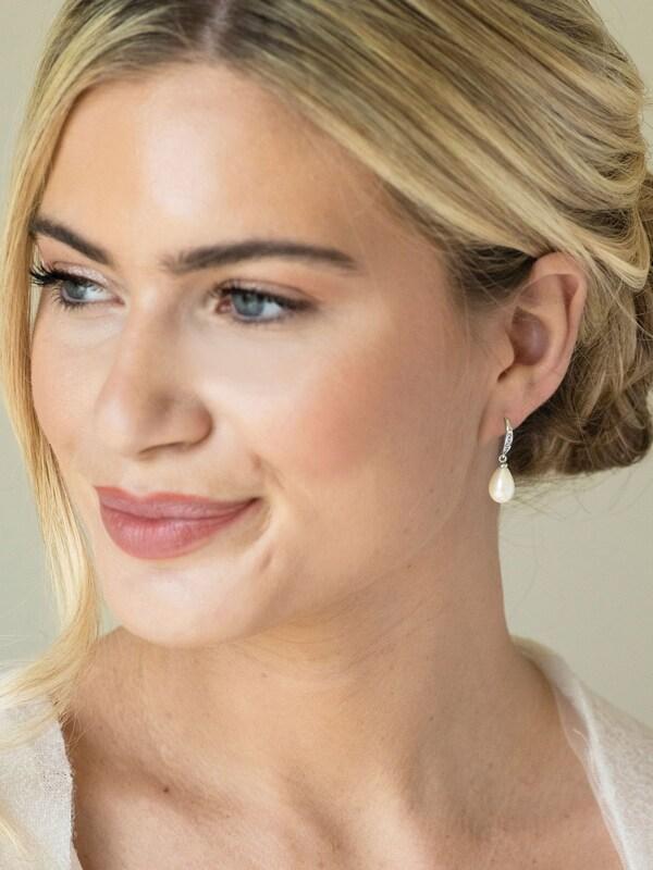 Seraphine Ivory & Co Silver Salford Crystal And Pearl Drop Earrings