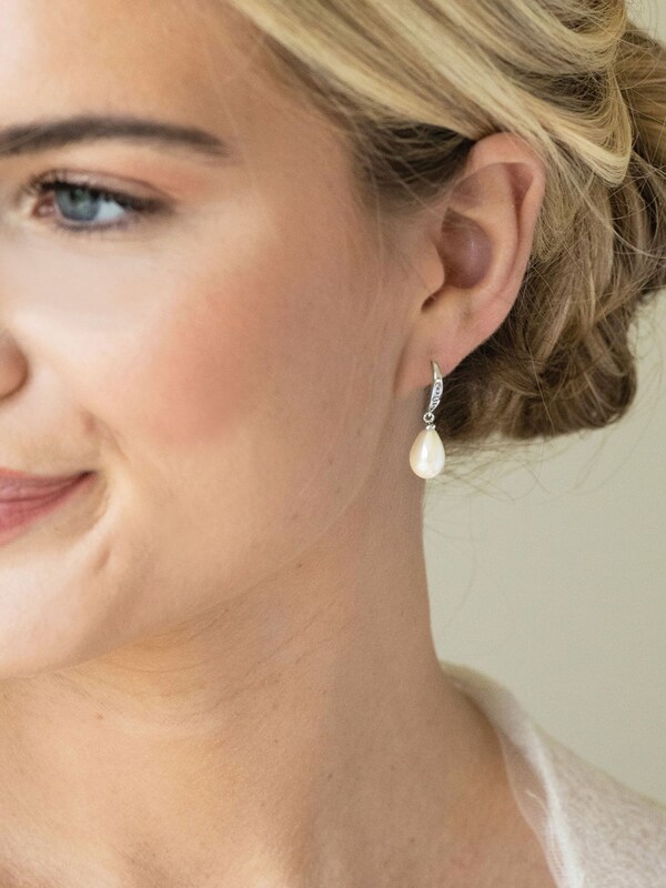 Seraphine Ivory & Co Silver Salford Crystal And Pearl Drop Earrings