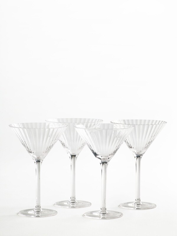 Seraphine Jasper Conran London Set Of 4 Clear Fluted Martini Cocktail Glasses