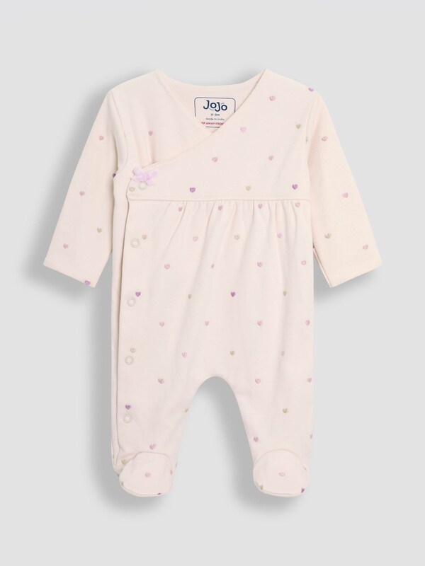 Seraphine JoJo Maman Bébé Cream Cotton 2-Piece Embroidered Sleepsuit And Hat Set