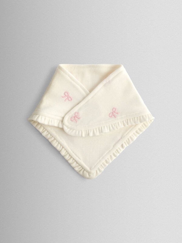 Seraphine JoJo Maman Bébé Cream Pretty Organic Cotton 2-Pack Bow Embroidered Bibs