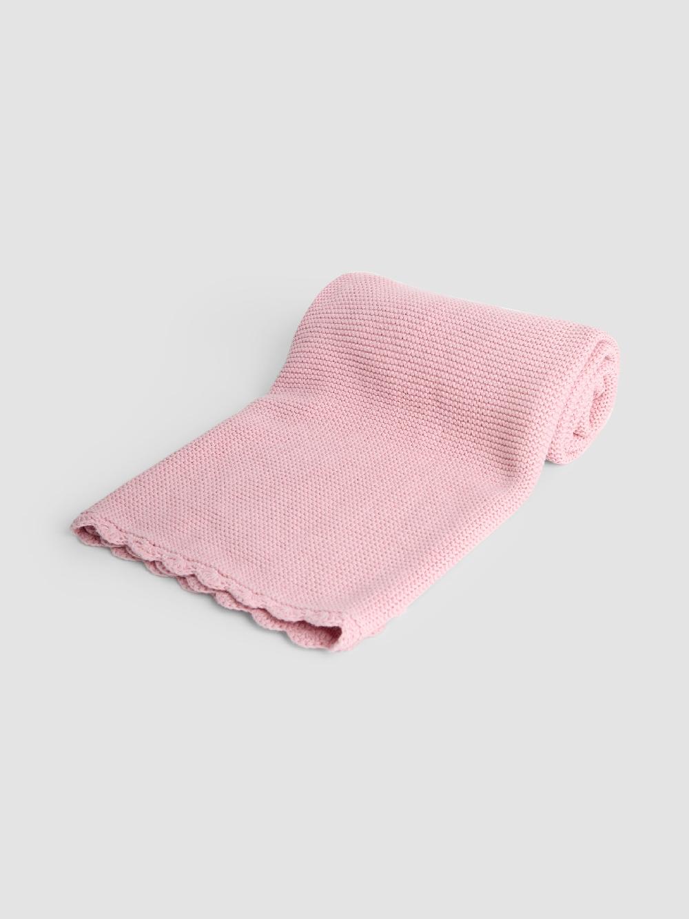 seraphine JoJo Maman Bébé Dusky Pink Scalloped Edge Blanket