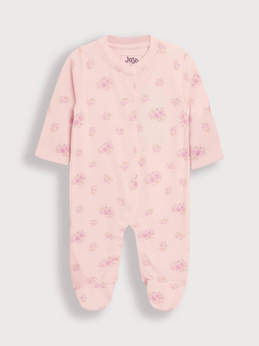 seraphine JoJo Maman Bébé Floral 2-Piece Baby Sleepsuit & Velour Jacket Set