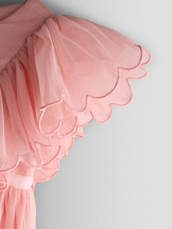 Seraphine JoJo Maman Bébé Light Pink Frill Shoulder Scalloped Embroidered Party Dress