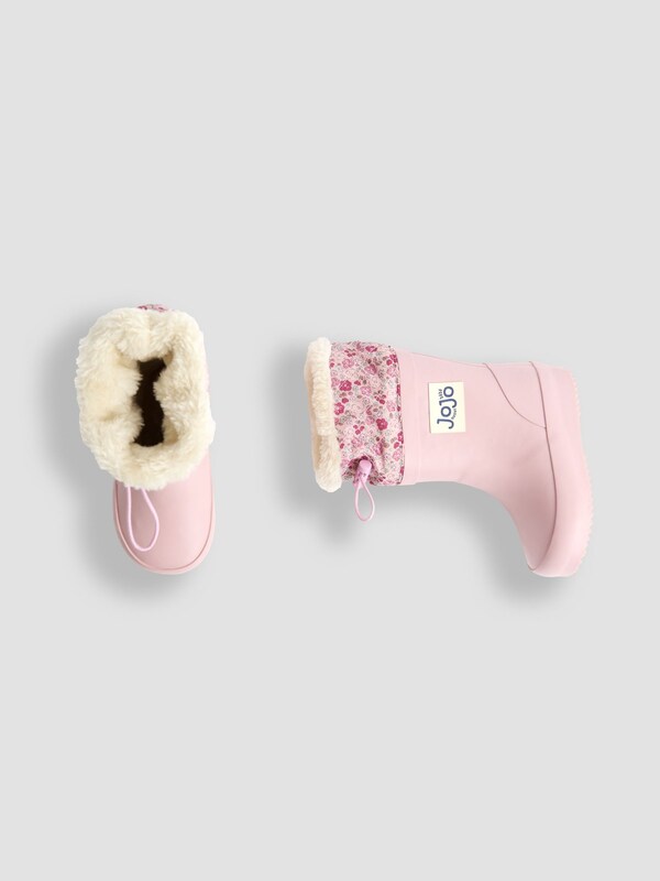 Seraphine JoJo Maman Bébé Pale Pink Drawstring Cosy Lined Wellies