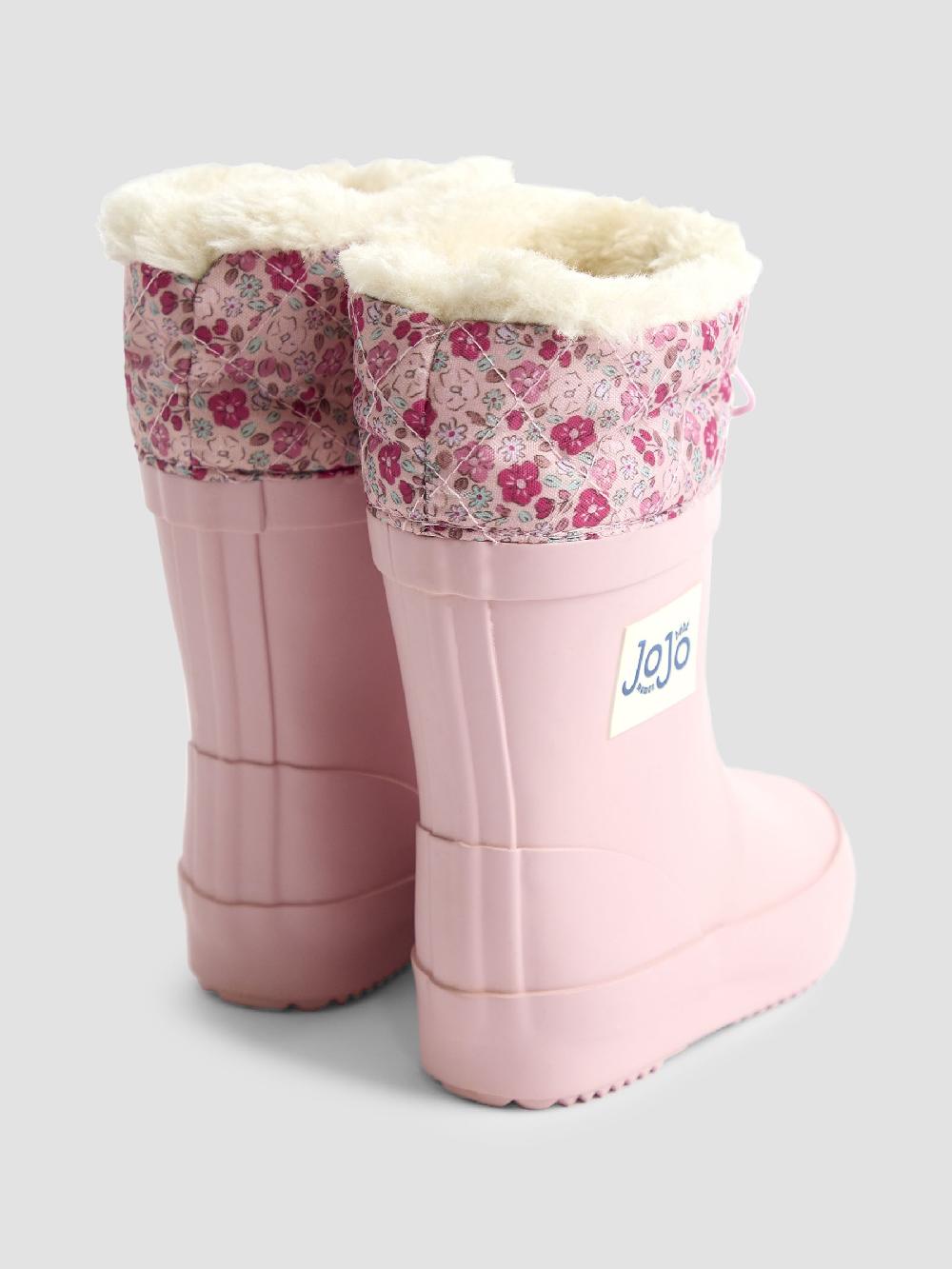 seraphine JoJo Maman Bébé Pale Pink Drawstring Cosy Lined Wellies