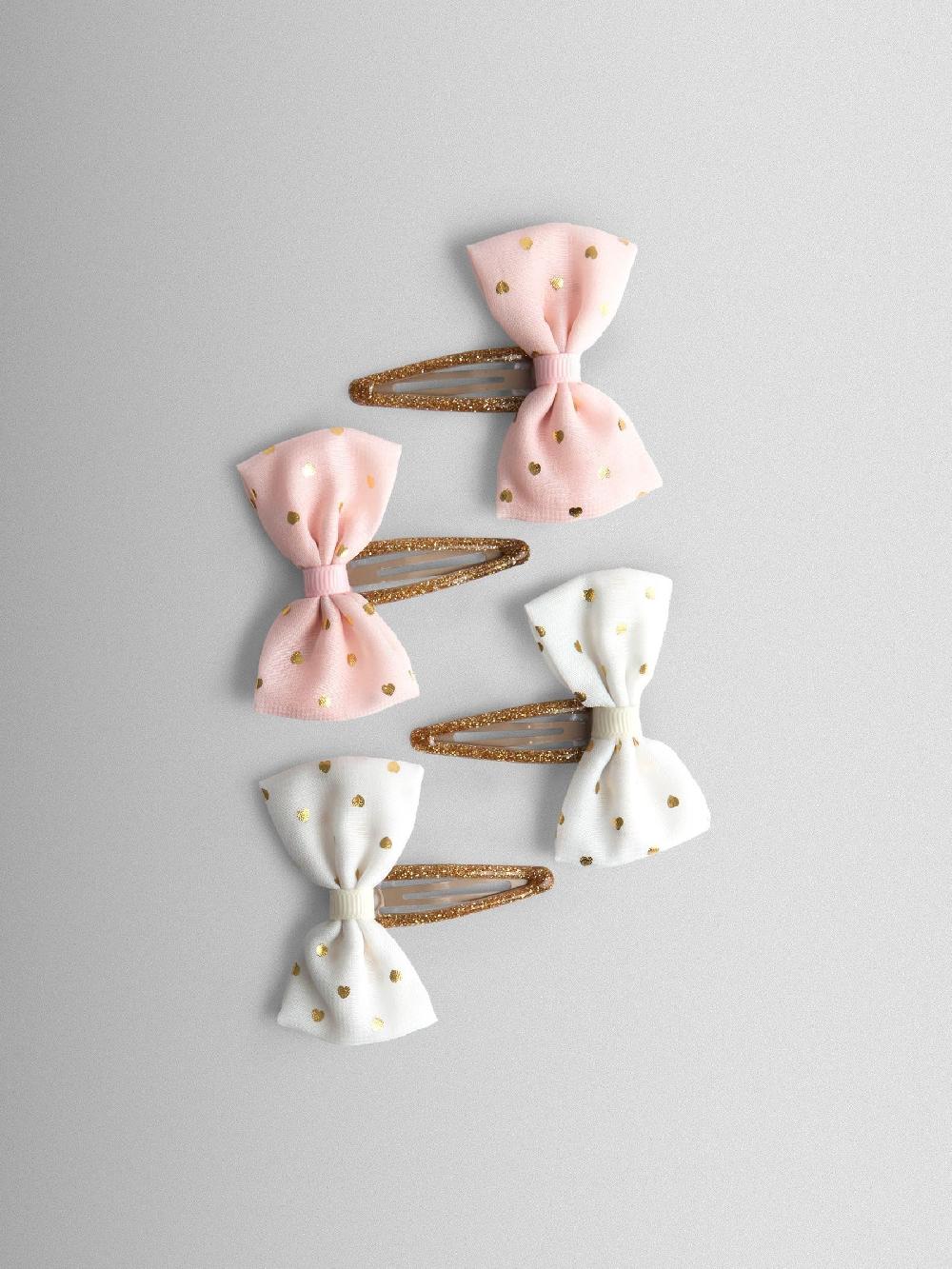 seraphine JoJo Maman Bébé Pink 4-Pack Glitter Bow Clips