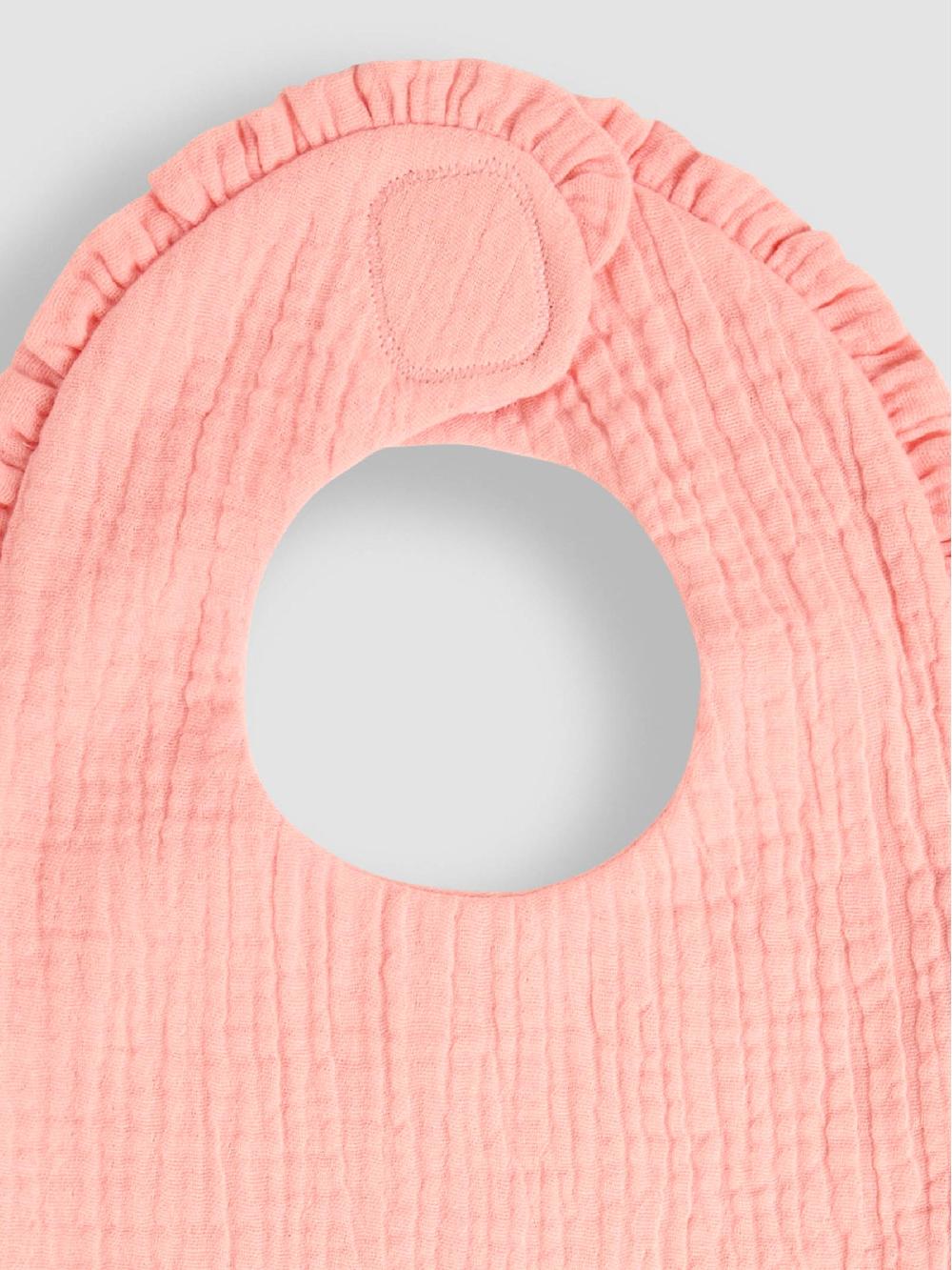 seraphine JoJo Maman Bébé Pink Baby Muslin Frill Bib