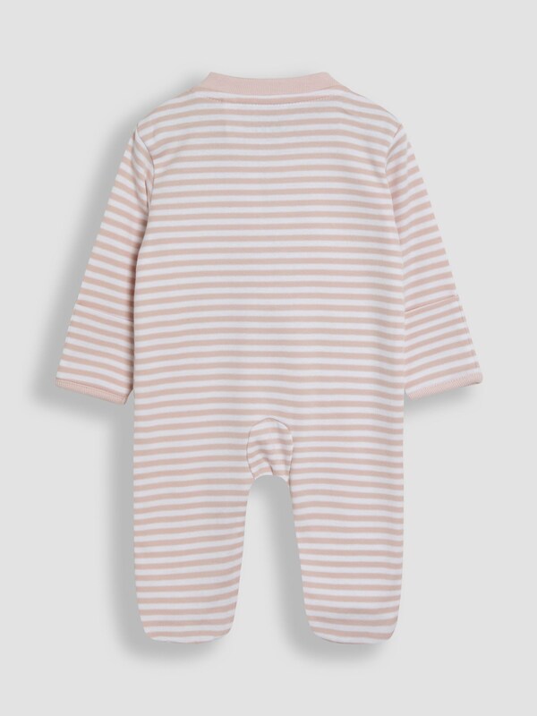 Seraphine JoJo Maman Bébé Pink Bunny Organic Cotton Zip Sleepsuit