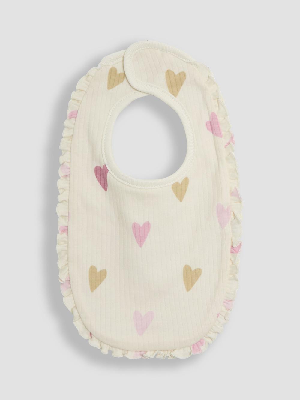 seraphine JoJo Maman Bébé Pink Cotton 2-Piece Baby Bib and Headband Set