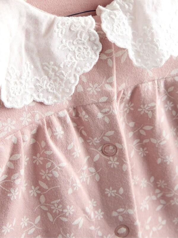 Seraphine JoJo Maman Bébé Pink Organic Cotton Ditsy Floral Sleepsuit