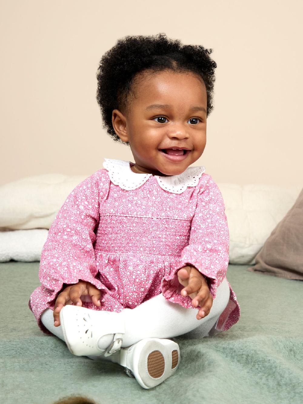seraphine JoJo Maman Bébé Pink Smocked Collared Dress