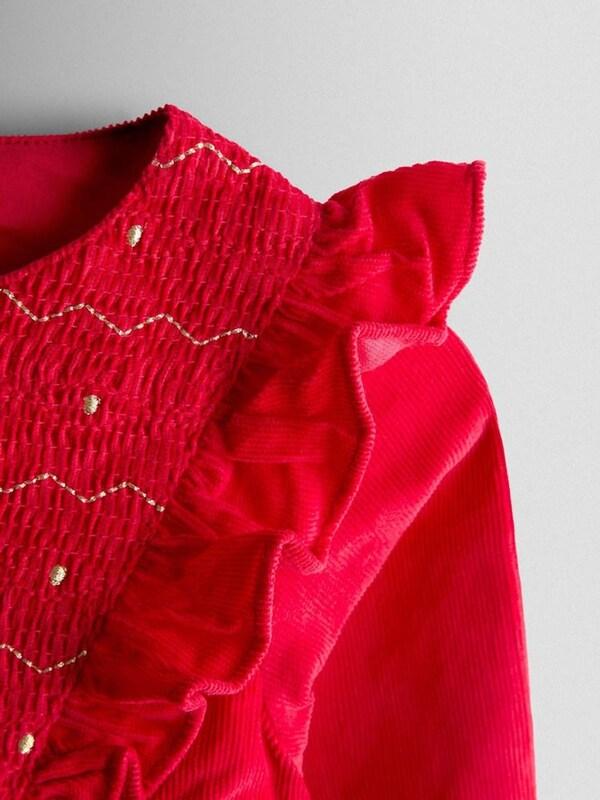 Seraphine JoJo Maman Bébé Pink Smocked Cord Frill Shoulder Dress
