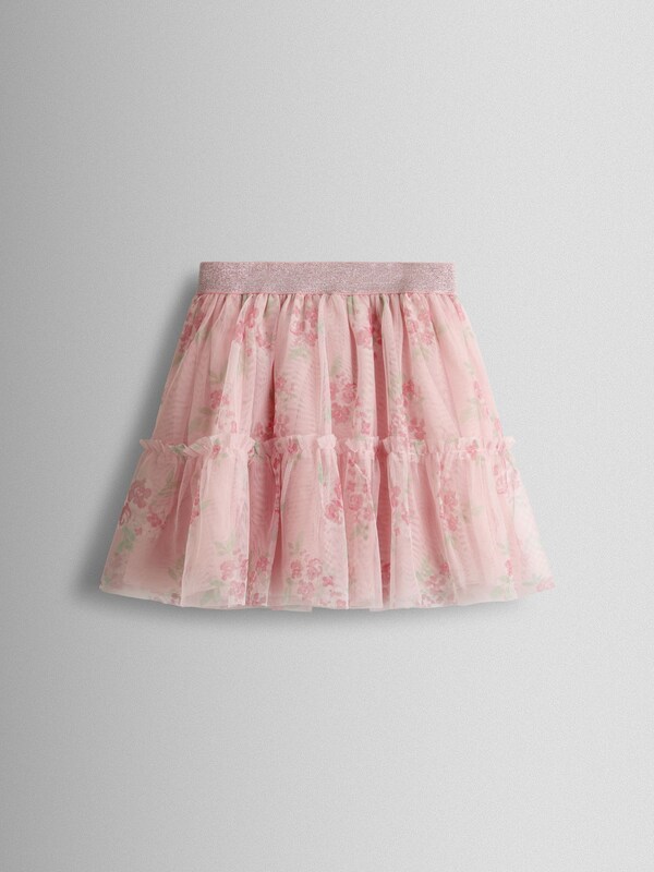 Seraphine JoJo Maman Bébé Rose Pink Broderie Collar T-Shirt & Printed Tulle Skirt Set