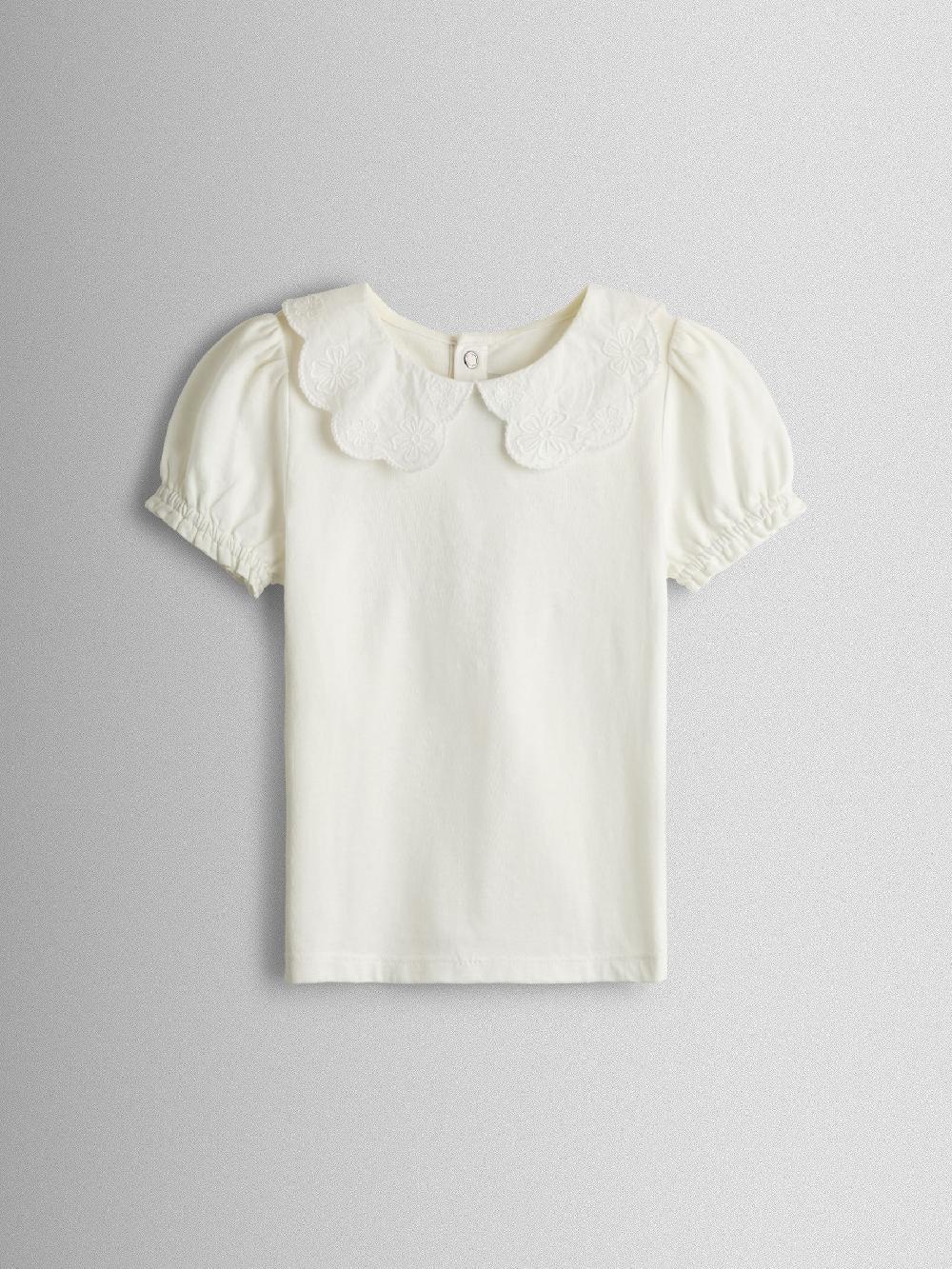 seraphine JoJo Maman Bébé Rose Pink Broderie Collar T-Shirt & Printed Tulle Skirt Set