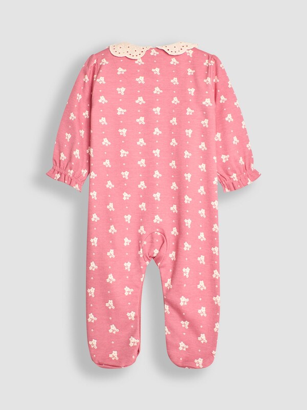 Seraphine JoJo Maman Bébé Rose Pink Pretty Printed Collar Sleepsuit