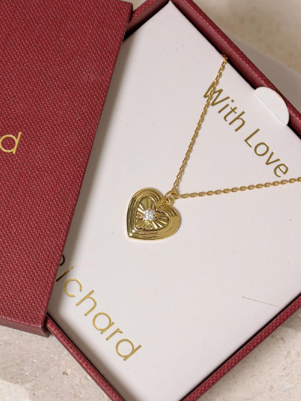 seraphine Jon Richard Gold 18K Plated Heart Pendant Gift Box