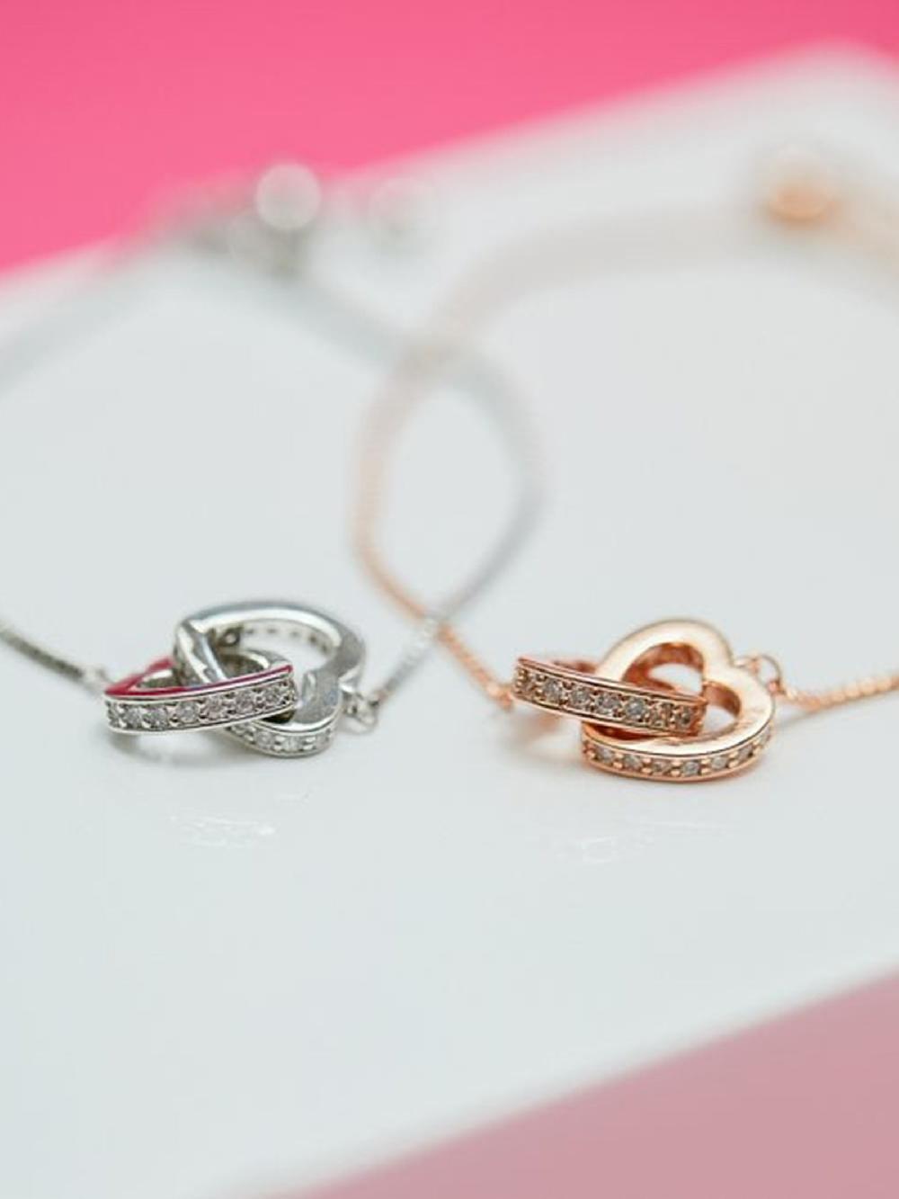 seraphine Jon Richard Silver Tone Crystal Heart Bracelet