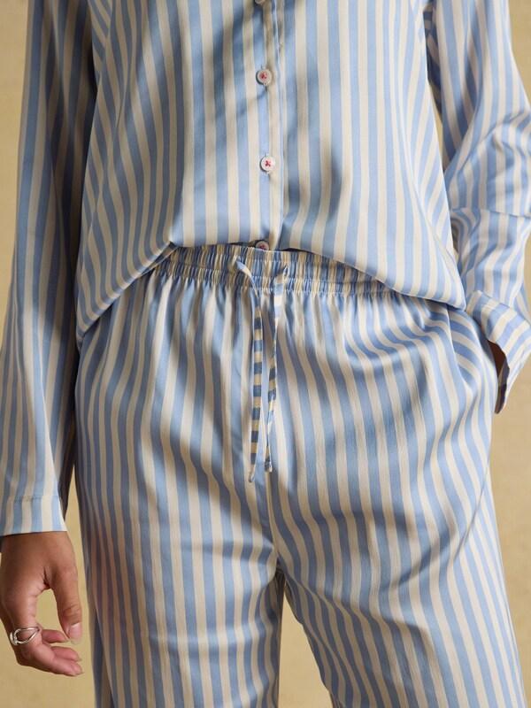 Seraphine Joules Bonnie Stripe Satin Long Sleeve Pyjama Set