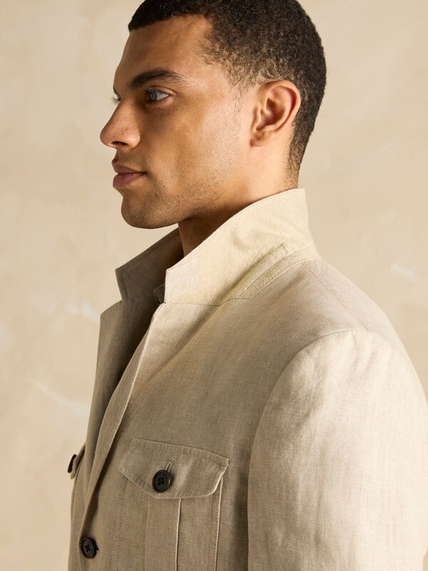Seraphine Joules Stone Slim Fit 100% Linen Safari Suit Jacket