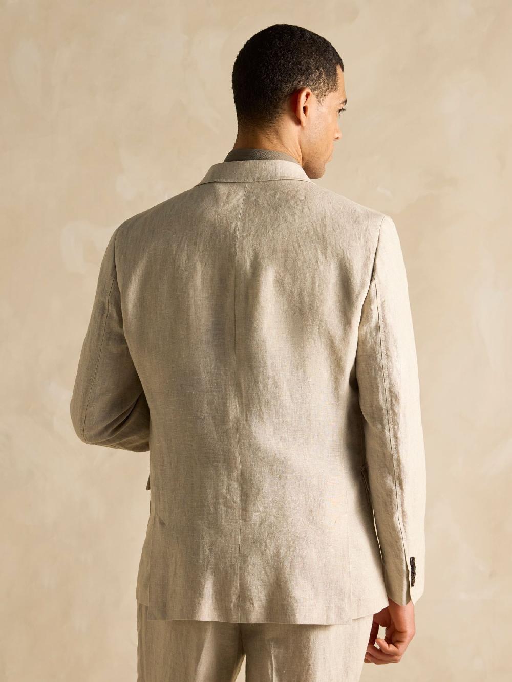 seraphine Joules Stone Slim Fit 100% Linen Safari Suit Jacket