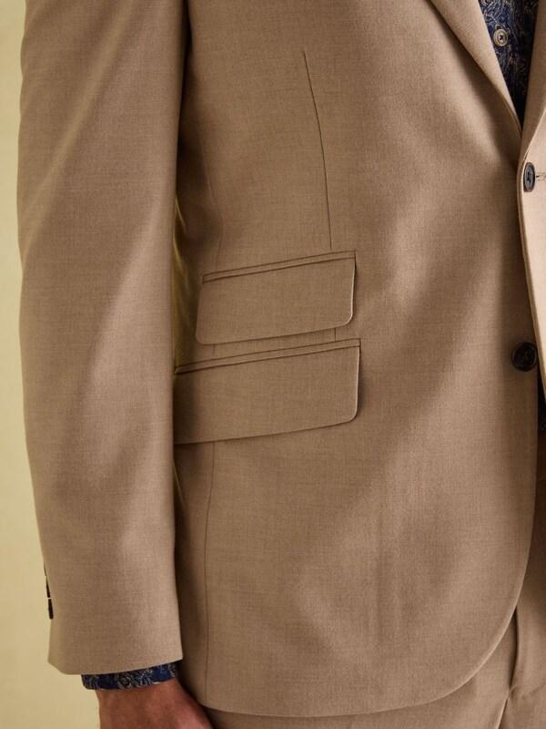 Seraphine Joules Tan Brown Slim Fit Flannel Suit Jacket