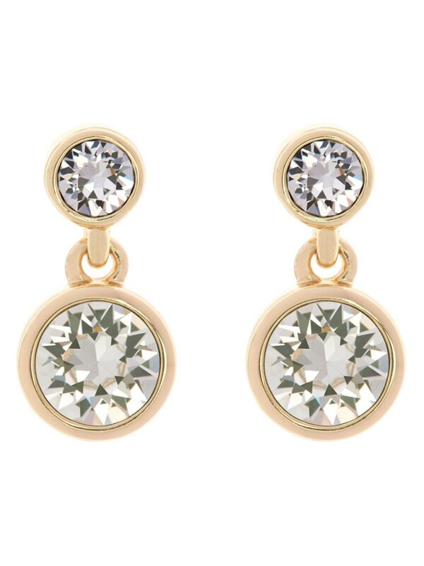 Seraphine Karen Millen Gold Crystal Dot Drop Earrings