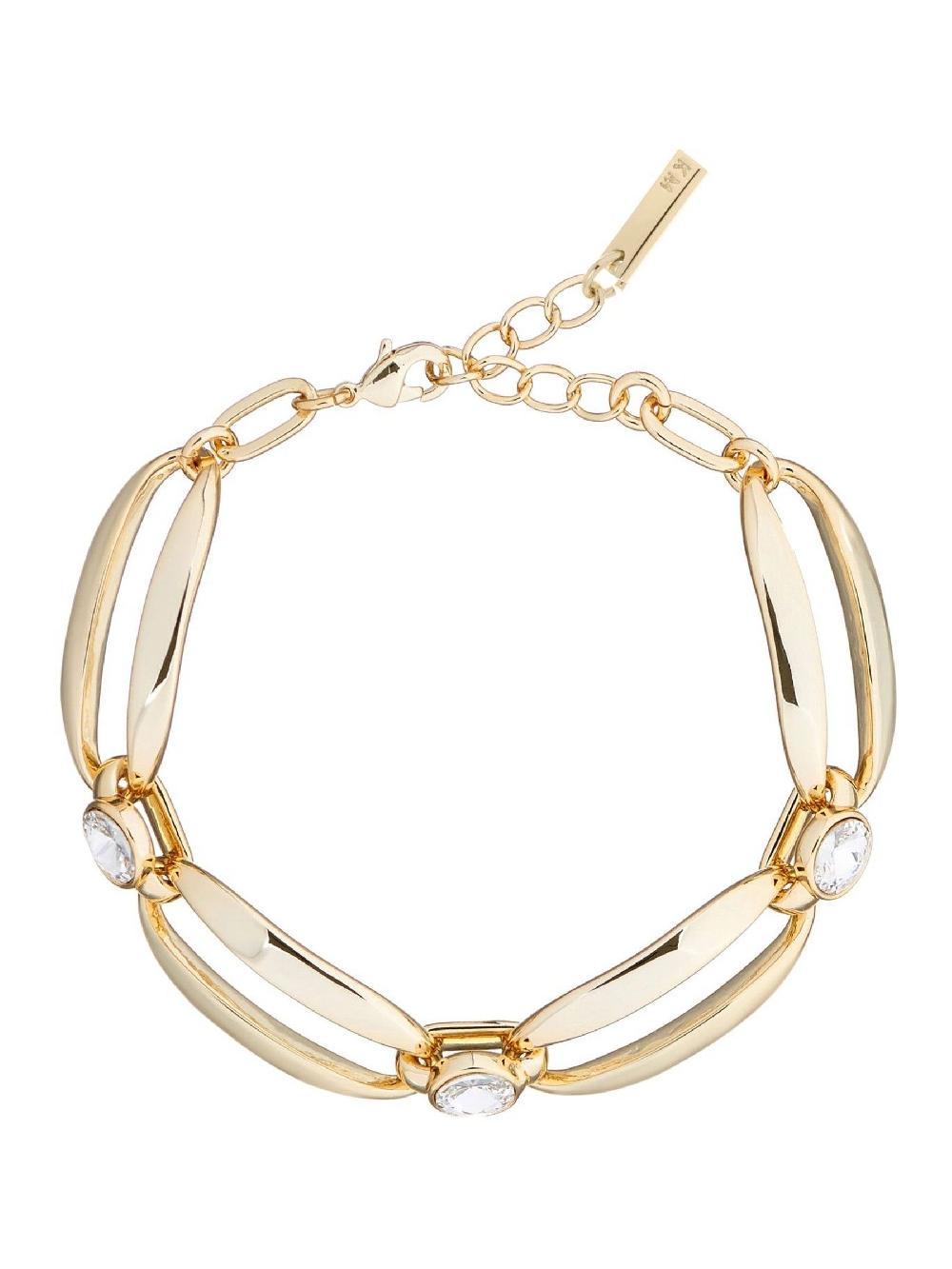 seraphine Karen Millen Gold Crystal Ellipse Bracelet